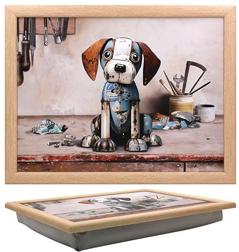 Lesser & Pavey Bug Art Scrap Beagle Laptray With Bean Bag for Serving Dishes | Lovely Lap Trays for Eating on Lap for Dinner or Breatfast | Newly Designed Food Trays for Lap