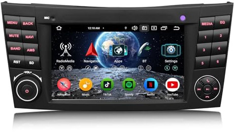 Android 14 8-Kern 4GB+64GB 2 DIN Autoradio GPS Navi für Mercedes Benz E/CLS Klasse W211 W219 7 Zoll Touchscreen Wireless CarPlay Android Auto DAB+ Radio DSP Bluetooth 5.0 A2DP WiFi USB OBD2 SWC Canbus