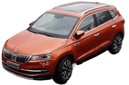 SYYANFEI Auto Modell Diecastg 1:18 Skoda Karoq Metall Fahrzeug Spielzeug CollectibleSimulation Legierung Auto Modell Fan Sammlung Hause Dekoration Metall Ornam Jungen Mädchen Geschen(Orange)