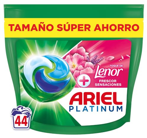 Ariel PODs Platinum, Detergente Líquido En Cápsulas Frescor Sensaciones Cápsulas, 44 Lavados