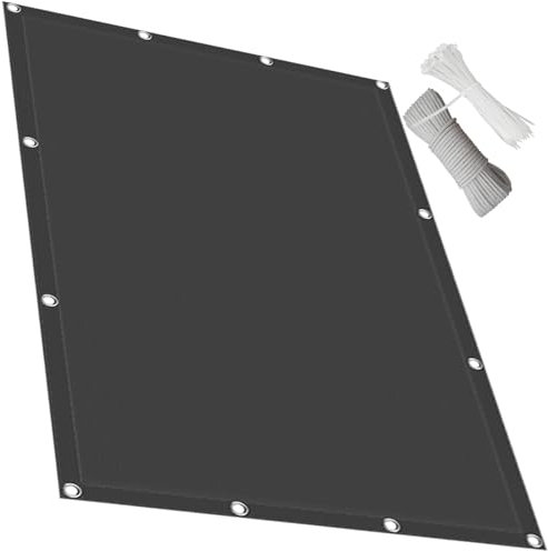 Garden Sun Shade Sail Canopy 0.9 x 1.4 m Polyester UV Block Waterproof Fabric Canopy Pergola Cover with Grommets Includes Free Rope for Garden Outdoor, Dark Grey