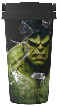 DOEMTY Hulk - Taza de café de viaje de acero inoxidable, vaso aislado de 500 ml, retención de calor y frío, ideal para viajeros y oficina