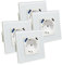 LED ATOMANT Pack 4x Enchufe de Pared Inteligente Cristal Wifi 16A con USB y USB C, Carga Rapida, Medidor de Consumo, Base Schuko para Empotrar, APP Smart Life, Compatible con Alexa y Google Home