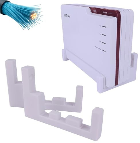 Xebtec Supporto da parete per Fritz!Box 5690 Pro – Fibra di vetro – Fritz – Bianco – Salvaspazio e stabile per FritzBox 5690PRO – Made in Germany (fibra di vetro)