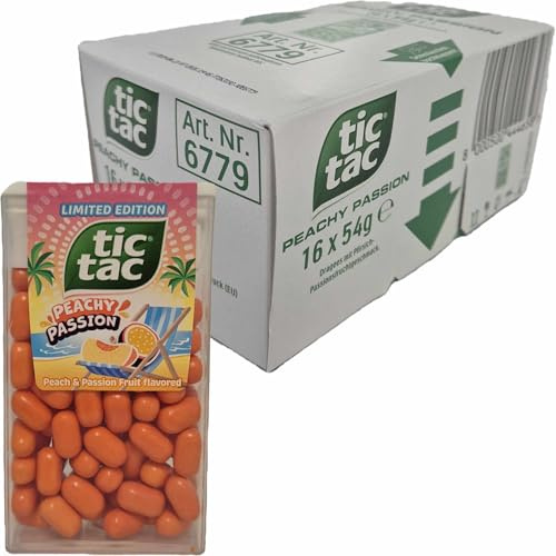 usy Bundle für tic tac Peachy Passion 16er Pack (16x54g Dose) + usy Block
