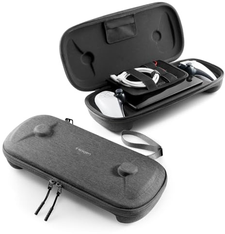 Spigen Klasden Tasche Kompatibel mit PlayStation Portal Remote Player Pouch Zwei Trageoptionen und Handschlaufe - Anthrazitgrau