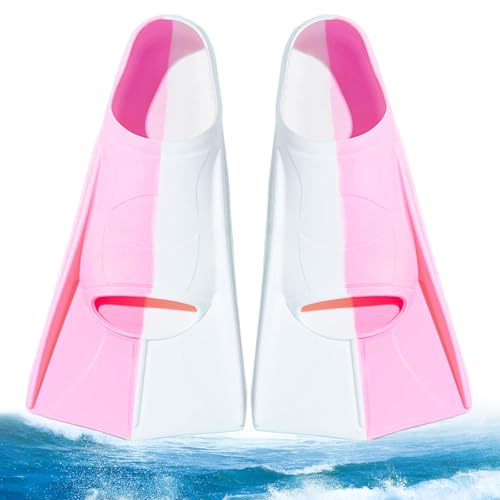 Bocguy Silikon Schnorchelflossen Kurz, Kinder Schwimmflossen Kurze Schwimm-trainingsflossen, Trainingsflossen, Kurze Trainingsflossen für Schwimmen, Komfortable Schwimmflossen,Kinderflossen Tauchen