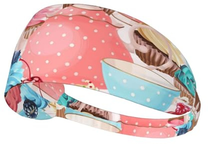 Teacup Cupcake,Sports Sweatband for Unisex Multi Headband Elastic Exercise Hairband