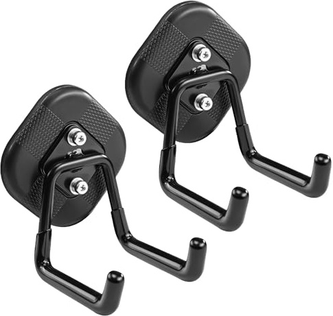 BPOPO 2 Stück Magnethaken Extra Stark, große Garage Magnethaken zum Aufhängen, Garten Garage Schuppen Storage Tools Schwerlast Doppelhaken,großer Magnet