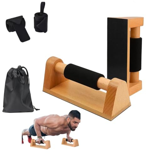 Aka & Lou Handstand Griffe aus Holz, Parallettes, calisthenics, rutschfeste Liegestützgriffe für Home Gym, Fitness Equipment, Training Griffe für zuhause