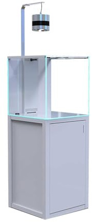 Aquarium Grand Aquarium sur Pied avec Base Blanche for Poissons d'eau salée Aquarium en Verre for coralliens(60x60x131cm)