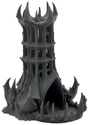 Obsidian Zitadelle Würfelturm für Würfel bis 25mm | DND Castle Dice Tower Made in Germany | Tabletop RPG Pathfinder Pen & Paper Fantasy | Deko zum Bemalen | Geschenk Rollenspieler