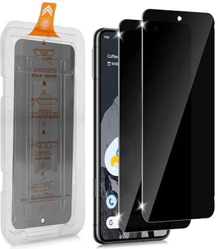 Holilo para Google Pixel 8 Pro Protector de Pantalla de Privacidad [Instalación Automática] Anti-Spy Cristal Vidrio Templado, 2 Piezas 9H Antiespía Anti-Arañazos Sin Burbujas Fácil instalación