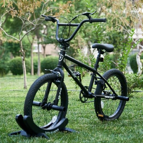 KernGut 20 Zoll Freestyle Fahrrad, Fahrrad für Anfänger-Niveau, 360° Rotor-System, BMX Bike mit Vorder-und Hinterrad-U-Bremse, Aluminiumräder, 4 Pegs, BMX-Rad für Erwachsene und Jugendliche（Schwarz）