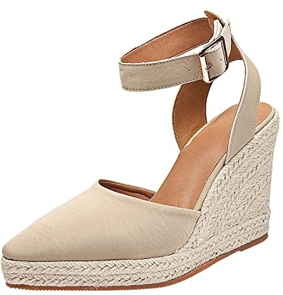 Scarpe Comode Donna Estive Plateau Sandali Zeppa Sandali da donna in corda intrecciata con tacco spesso e tacco Estive con Scarpe Mare