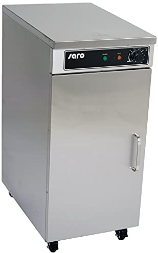 SARO Tellerwärmeschrank – 60 Teller Ø 29 cm – Edelstahl – 3 Einschübe – Rollen mit Bremse – Temperatur +35 bis +85 °C – Modell TW 60