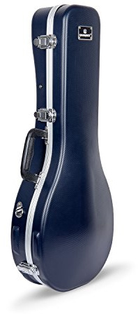 Crossrock CRA860MABL A-Style Mandolin Case with Backpack Straps, ABS Molded Hardshell in Blue