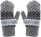 Handschuhe Damen Fäustlinge Verdickte Winterhandschuhe Schneeflocke Muster Damenhandschuhe mit Fleecefutter Weiche Strickhandschuhe Warme Handschuhe Fausthandschuhe für Freizeit Outdoor Sport