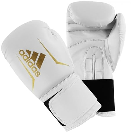 adidas Speed 50 Boxhandschuhe, mittlere Stufe, PU-Trainingshandschuhe, schwere Boxsack-Workouts und Sparring-Handschuhe, MMA, Kickboxen, Fitnessstudio, Männer, Frauen, Erwachsene, Kinder, 113 g, 170