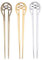 Lurrose 3pcs épingles à cheveux en forme de de cheveux vintage chignon chinois broche épingle à cheveux classiques (Bright Golden + Silver + Bronze)