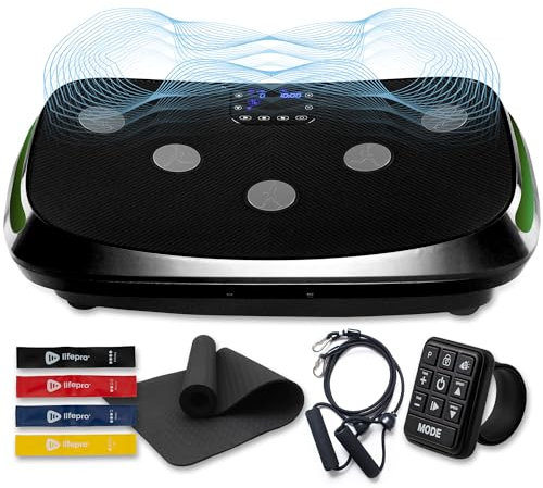 LifePro Rumblex 4D Vibration Plate Exercise Machine - Triple Motor Oscillation, Linear, Pulsation + 3D/4D Vibration Platform - Whole Body Viberation Machine for Home, Weight Loss & Shaping. (Black)