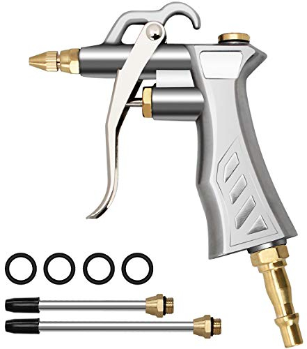 Air Blow Gun, Nozzle Duster Blow Gun Cleaner with 1 Blow Nozzle and 2 Air Flow Extension Dust Cleaning Air Compressor Accessory Tools Air Blowing Nozzle Gun