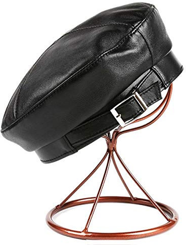 Klassische Ledermütze-Baskenmützen-Leder Baskenmütze Damen/Herren - Baske mit Futter - Gefütterte Franzosenmütze in Leder- Mütze Sommer/Winter