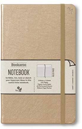IF Bookaroo Notebook A5 Journal - Gold, 192 Pages, Faux leather
