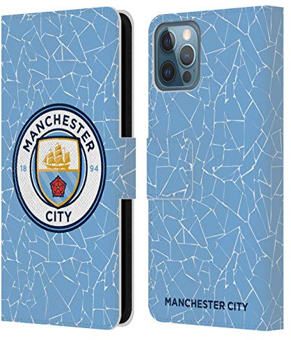 Head Case Designs Officially Licensed Manchester City Man City FC Home 2020/21 Badge Kit Leather Wallet Case Compatible With Apple iPhone 12 / iPhone 12 Pro