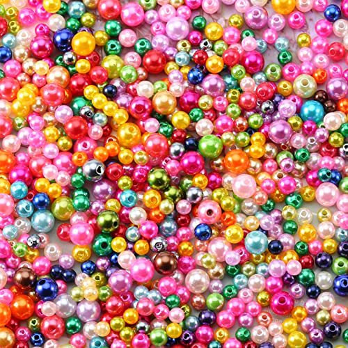 ToBeIT perlen zum auffädeln ca.3500pcs bunt kunstperlen bastelnperlen f. Schmuckherstellung DIY Halsketten Armband (5/6/8mm)