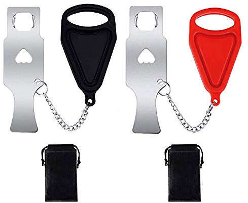 Portable Door Lock,2 Pack Travel Door Lock with Storage Bag,Anti-Theft Safety and Privacy Lock for Home/Hotel/Apartment/School