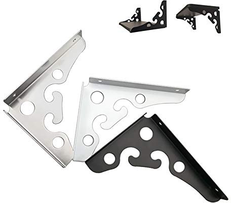 Soporte para Estante Soporte de Angulo para de Acero Inoxidable, Soporte de Esquina 90 Grados Marco de Pared 2 Pcs, Decoración del Hogar Flotante Baldas Soporte Pared Estantería,Plata,300mm/12 in