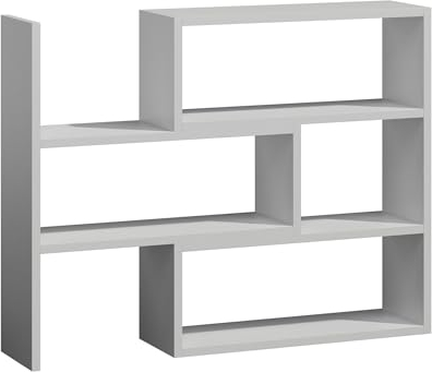 Per la vita Bücherregal – Regal Weiß mit 4 Fächern 110 x 28 x 80cm, Offenes Büroregal - Standregal, für Wohnzimmer, Schlafzimmer, Kinderzimmer - Multifunktionales Aufbewahrungsregal