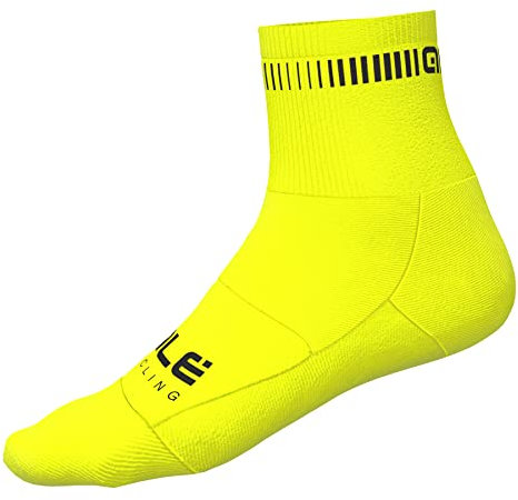 Alé Cycling Logo Q-Skin Fahrradsocken, 12 cm, Fluo Gelb/Schwarz, Größe L (44-47), Fluo Yellow/Black