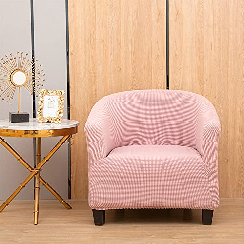Highdi Sesselschoner Hoch Stretch Sesselhussen, Club Chair Schonbezug Einfarbig Jacquard Sofabezug Sofaüberwurf für Clubsessel Loungesessel Cocktailsessel (Rosa)
