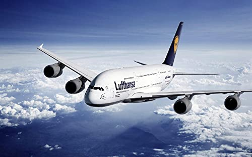 ZGNH 1000 Teile Puzzle Hölzern,A-380 Airbus-Flugzeug,Kreative schwierige Puzzles Pädagogisches Stressfreisetzung Spielzeug für Erwachsene Kinder,Haus Dekoration Geschenk
