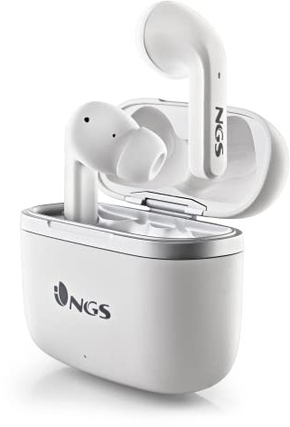 NGS ARTICA Crown White- Auriculares Inalámbricos, Autonomía 32H, Micrófono, Controles Táctiles, Blanco