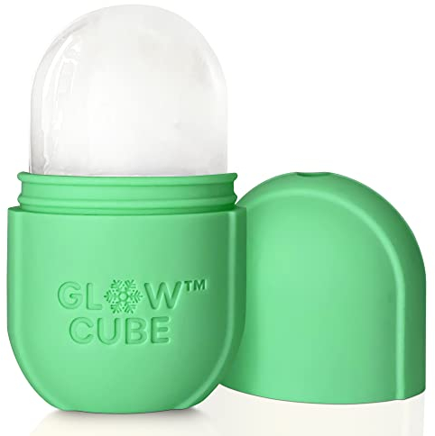 GLOW CUBE Ice Roller für Gesicht, Augen und Hals, um die Haut aufzuhellen/Wiederverwendbare Gesichtsbehandlung, um die Haut zu straffen und zu straffen und die Augenpartie zu entstauen (Grun)