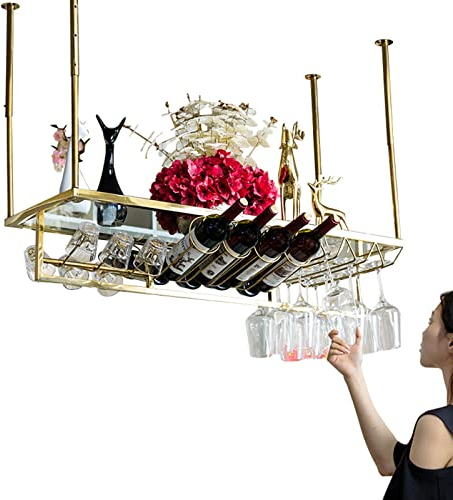 Deckenweinregal Hängender Weinglashalter Flaschenregal, Edelstahl Stemware Glass Rack, Weinglasregal Regal Lagerung, Höhenverstellbar, Für Küche, Bar Und Unterschrank 120cm 150cm ( Size : 150cm )