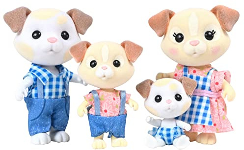 Honey Bee Acres The Barksters Dog Family, 4 Miniature Doll Figures, Small