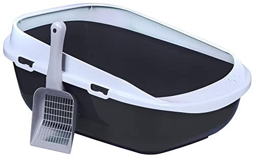 XXL Jumbo Katzentoilette Schale 65 cm anthrazit inkl. Schaufel