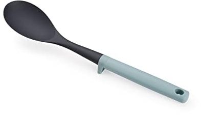 Joseph Joseph Duo Cuillère solide avec repose-outils intégré, Ustensile de cuisine hygiénique pour une utilisation avec des ustensiles de cuisine antiadhésifs, Opale