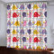 TFLABS Fenster Vorhang Schlaufen-Vorhang 2 Stück x 110 B x 215cm H Farbenfroh & Elefant Dekorative Gardine Schlaufenschal Fenster-Schal