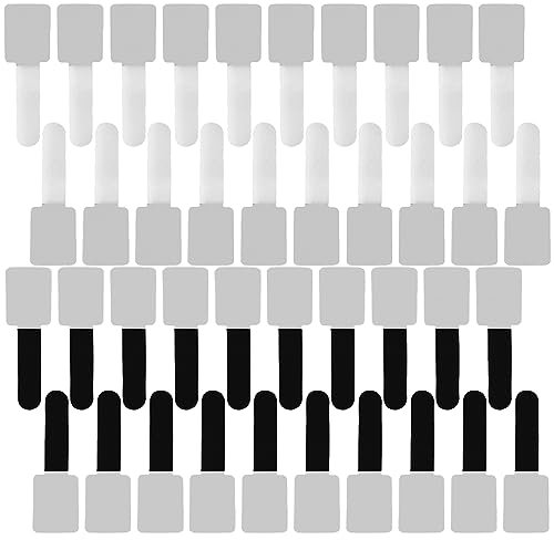 40 Pcs Adhesive Cable Ties Ties Desk Wire Organizer Black and White Adhesive Mounts with Strong Fixation for Home Office