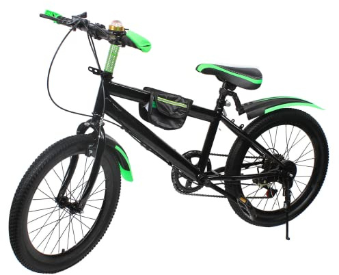 soudesileim 20 Zoll 7-Gang Schaltung Mountainbike, Kinderfahrrad Mit Wasserbecher-Halter Und Kompass-Glocke, FÜR Jungen Mädchen, Geschenk (Grün)