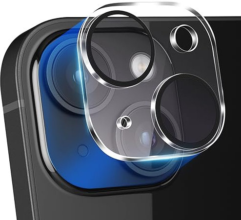 PaceBid Pellicola Fotocamera per iPhone 15/iPhone 15 Plus Vetro Temperato Protezione Lente Pellicola Anti-Graffio, Durezza 9H, Bubble Free Compatibile con iPhone 15 6,1/iPhone 15 Plus 6,7 (Nero)