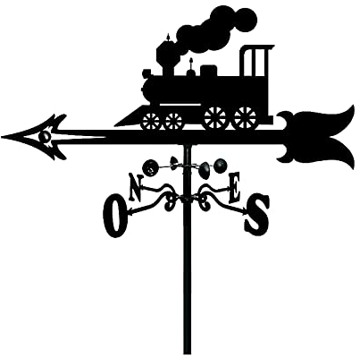 Wetterfahne Design Lokomotive Retro Edelstahl Langlebiger Wetterhahn Windrichtungsanzeige Wetterfahne Mit Anti-Rost-Beschichtung Garten-Innenhof-Dekoration
