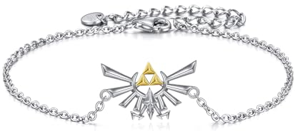 Zelda Armband Sterling Silber Legend of Zelda Armband Triforce Schmuck Tränen des Königreichs Geschenke für Herren Damen Jungen Mädchen