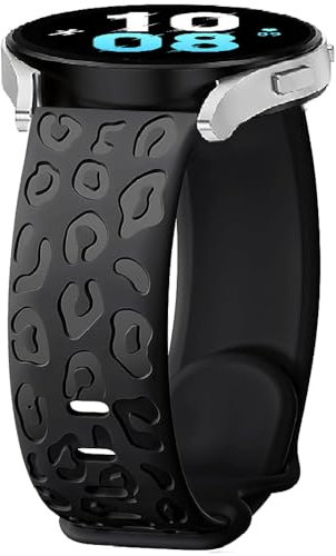Correa de piel de leopardo para Samsung Galaxy Gear S3 Classic/Gear S3 Frontier, 22 mm de silicona, correa de repuesto para Samsung Galaxy Watch 3 45 mm/Galaxy Watch 46 mm (negro)