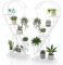 HOMASIS Par de Jardineras de metal de 5 niveles en forma de corazón, Soporte para plantas con ganchos, Estantería creativa para flores para salón, jardín, balcón, terraza, 71x30,5x148cm (Blanco)